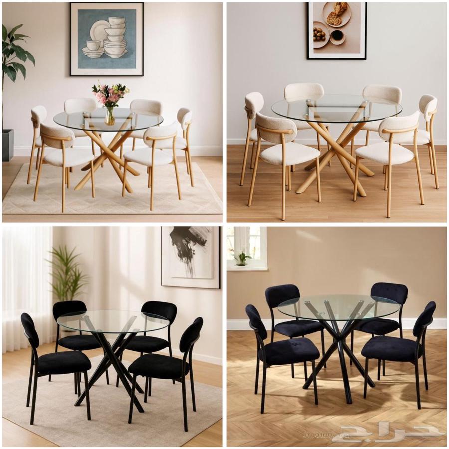 Glass dining table with 4 or 6 chairs64453751415553110