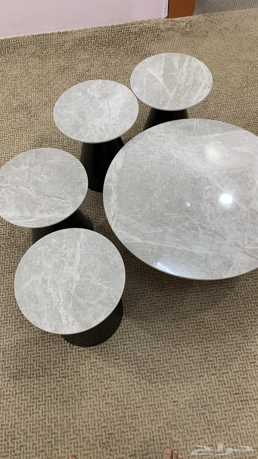 طاوله و4 خدمه رخام طبيعي جديده64459791008770110