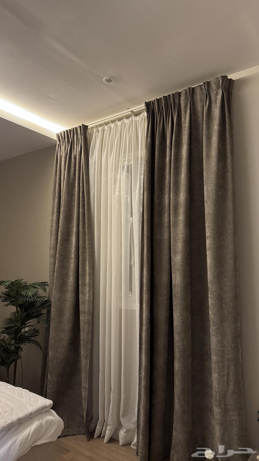 ستاير قماش مخمل خفيف  قطعتين قماش ومخمل معتم64462403560321112