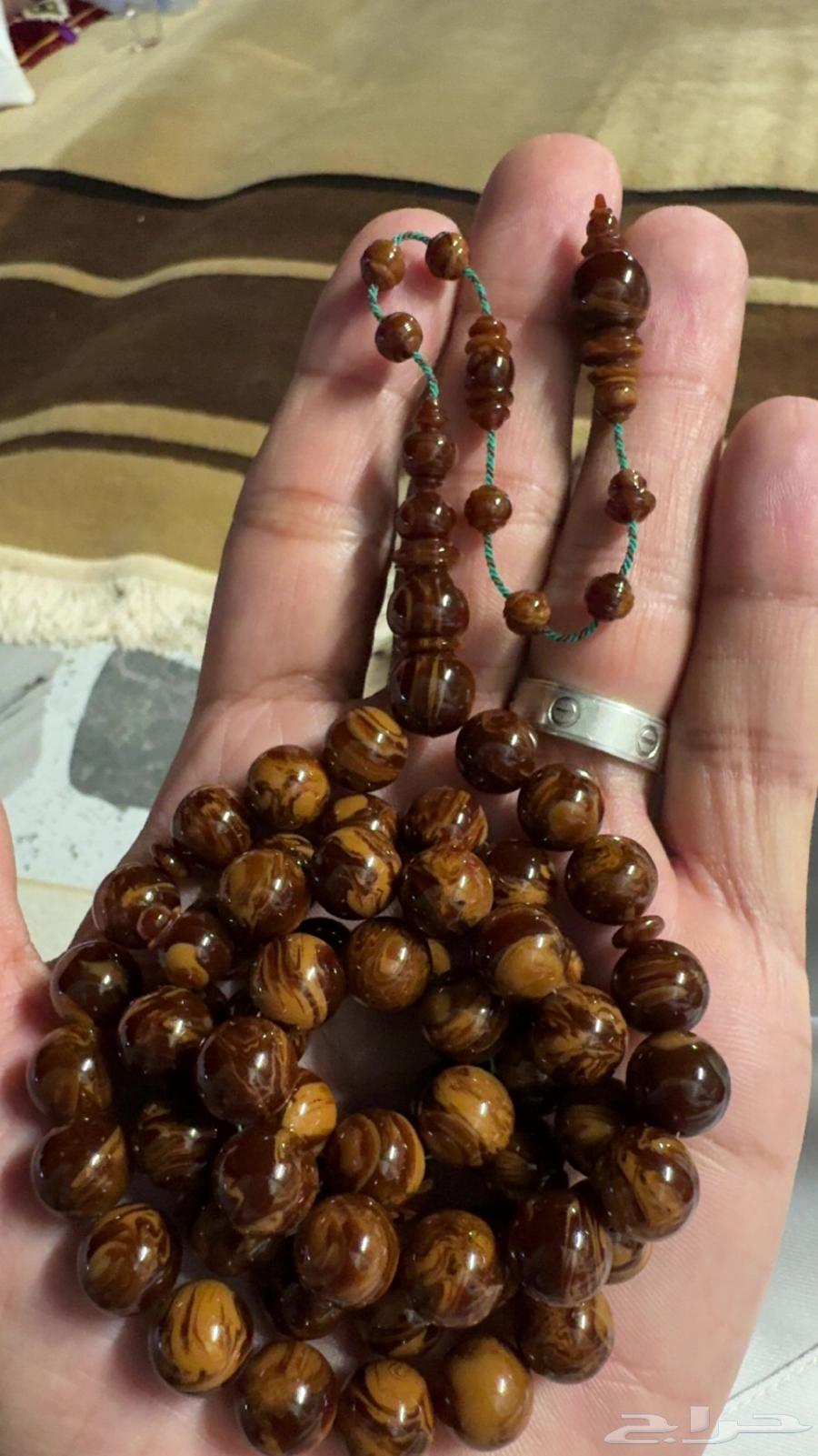 Cocoa Misbaha Old Cast Beads64459394469121113