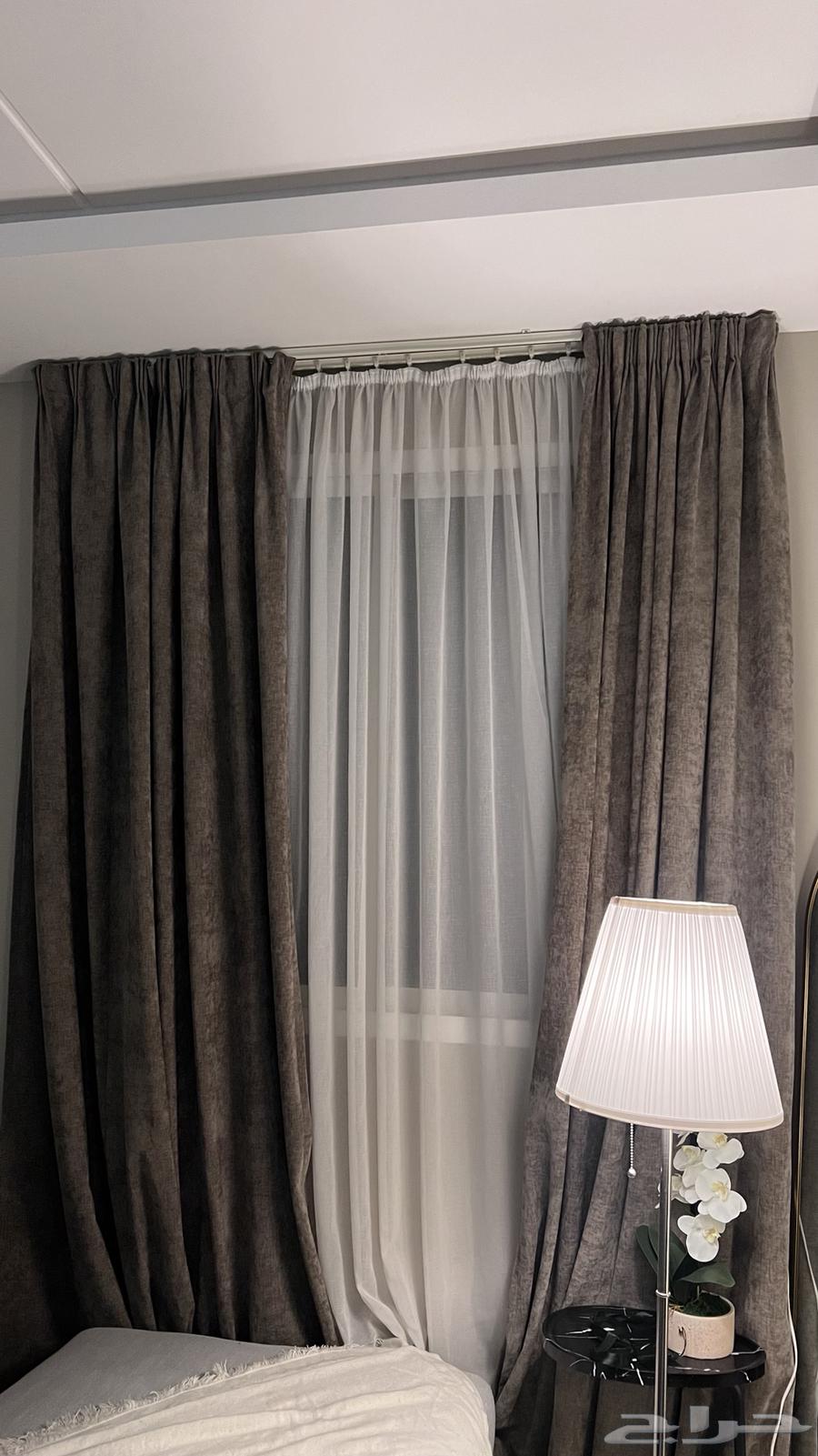 ستاير قماش مخمل خفيف  قطعتين قماش ومخمل معتم64462403560321114