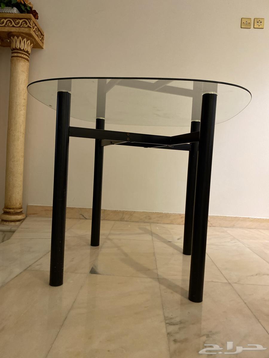 طاولة زجاج متين وأرجل حديد  مكة64458659428865113