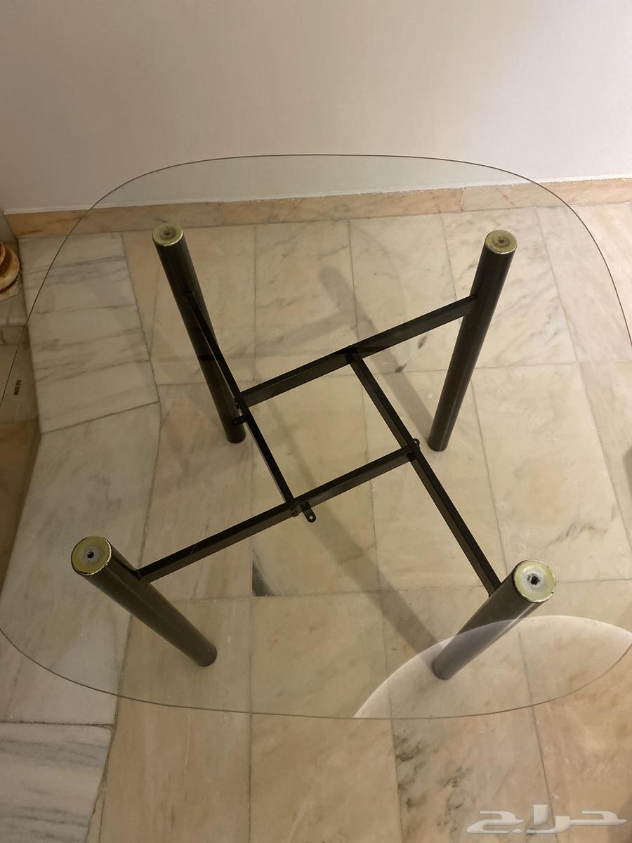 طاولة زجاج متين وأرجل حديد  مكة64458659428865111