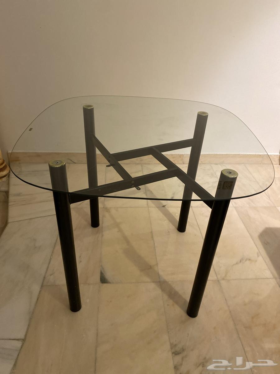 طاولة زجاج متين وأرجل حديد  مكة64458659428865110