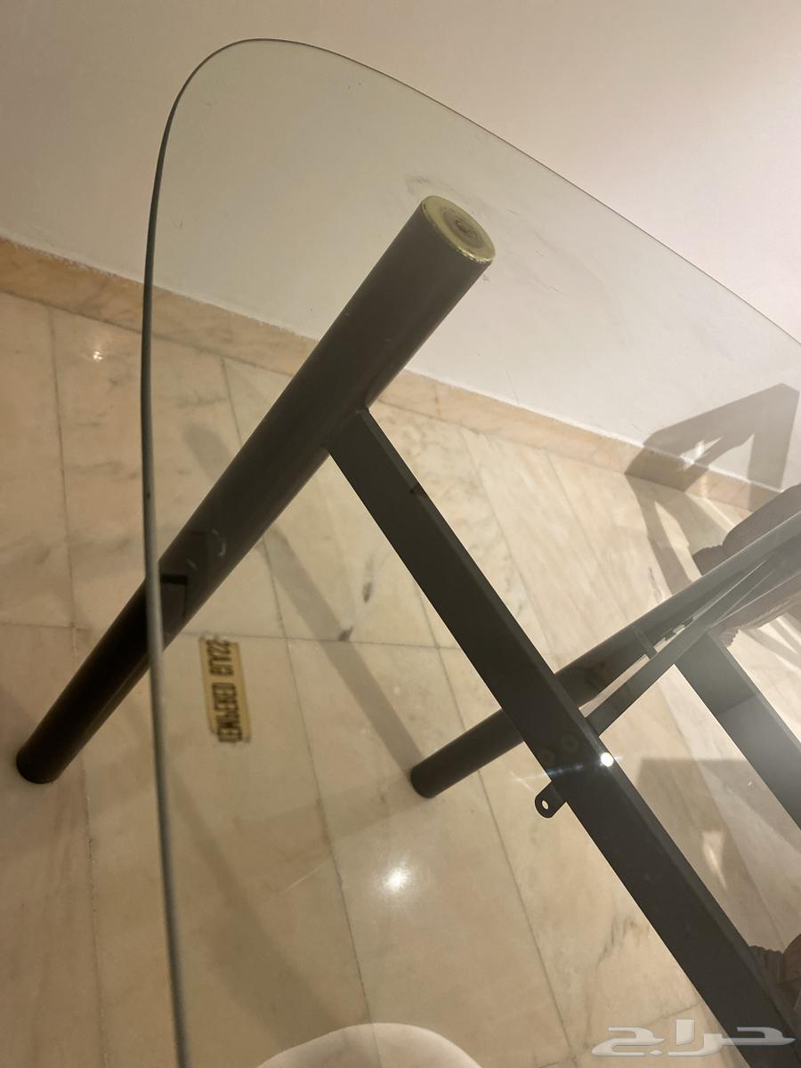 طاولة زجاج متين وأرجل حديد  مكة64458659428865112