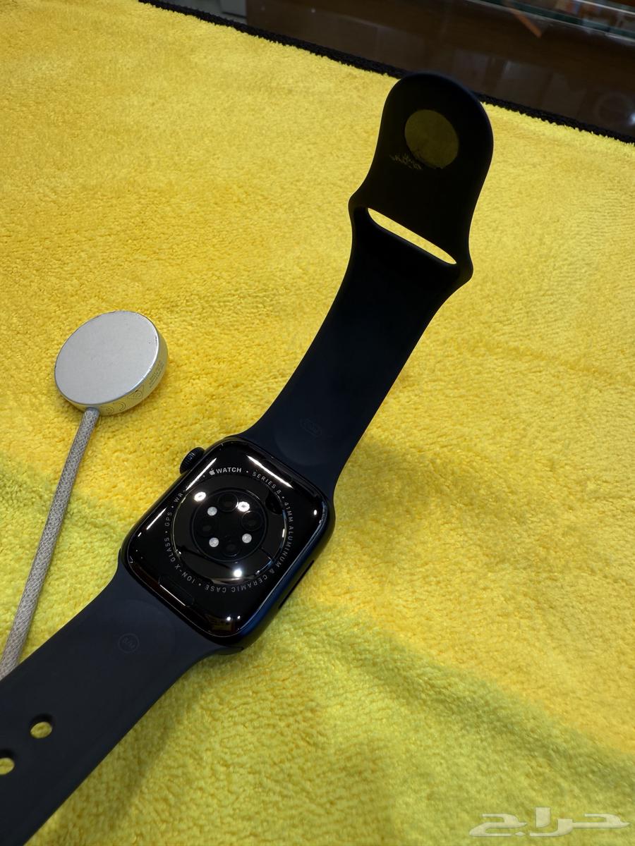 ساعة ابل سريس 8 مقاس 41 بطارية 100  مع كرتونها واغراضها64461815363074114