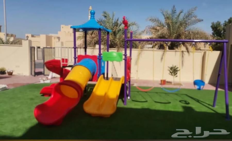 Outdoor Plastic Playground Set with Slides and 3-Person Swing64457641463809114