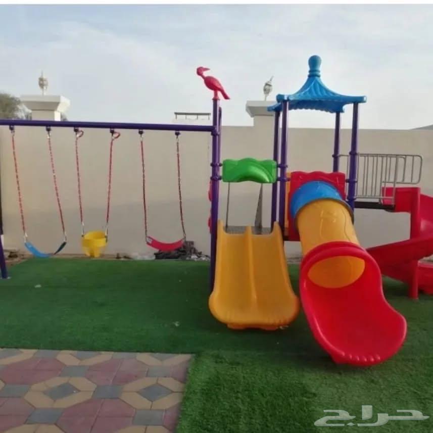 Outdoor Plastic Playground Set with Slides and 3-Person Swing64457641463809113