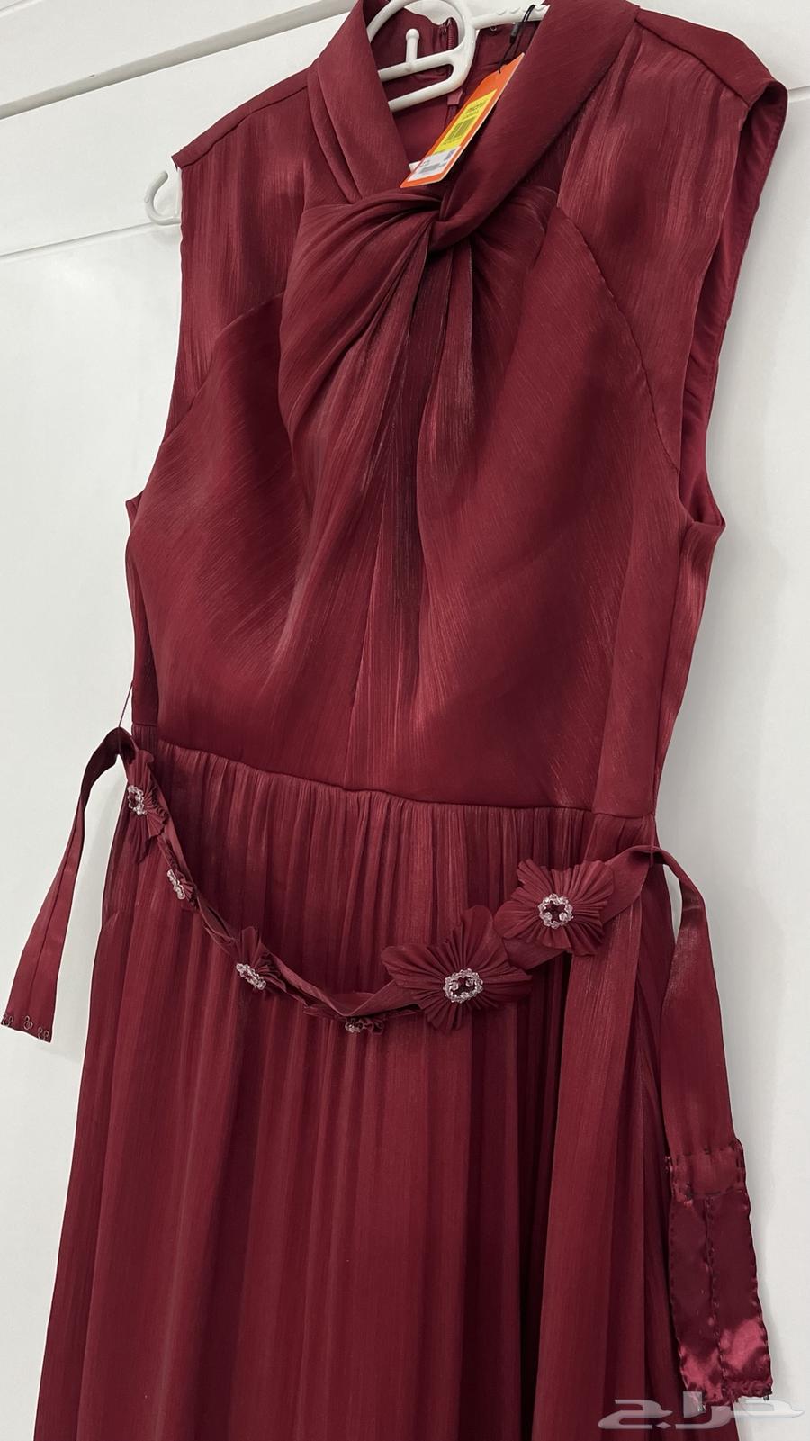 فستان جديد عنابي مو ملبوس مقاس Xl64471143795329113