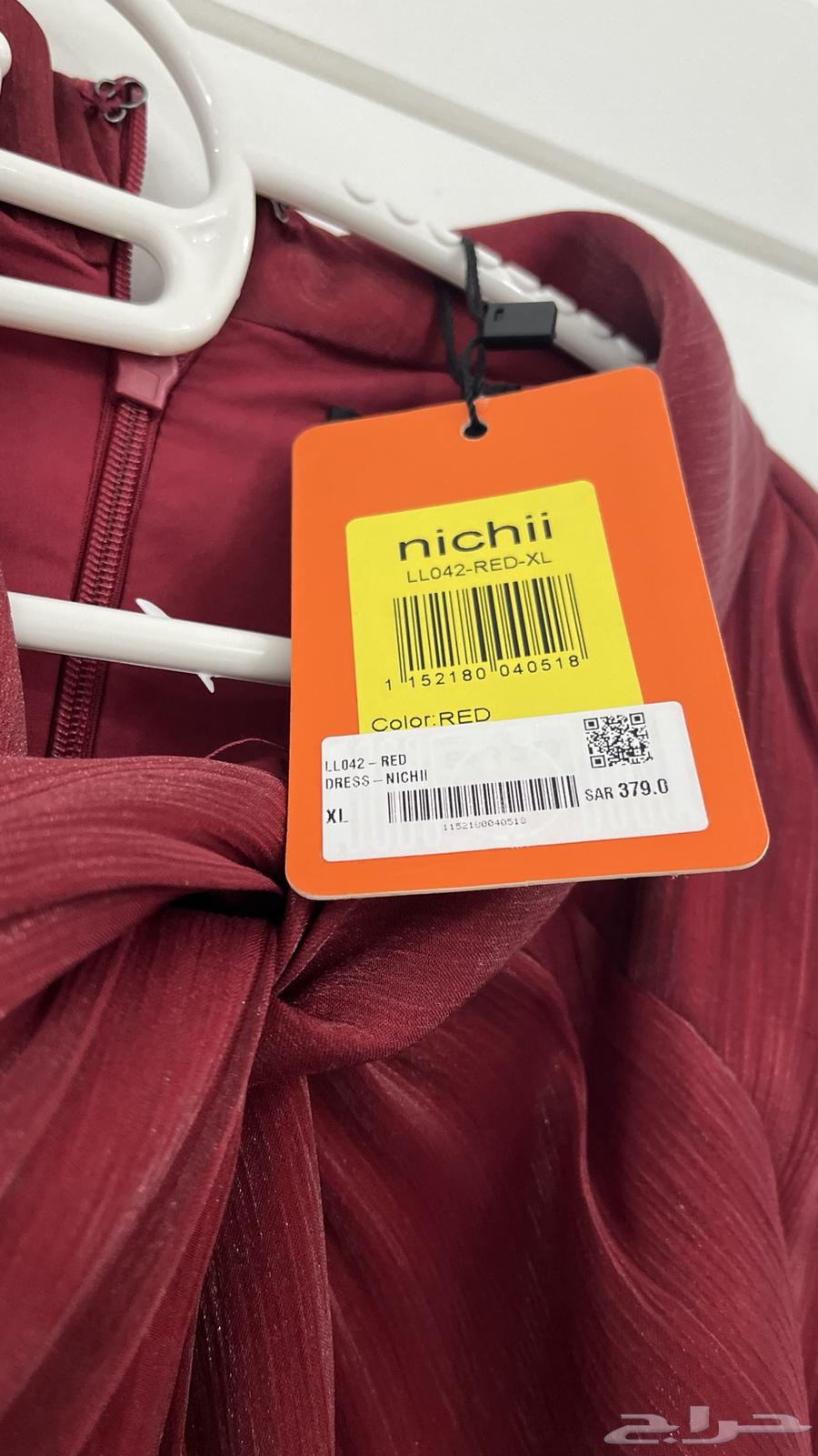 فستان جديد عنابي مو ملبوس مقاس Xl64471143795329111