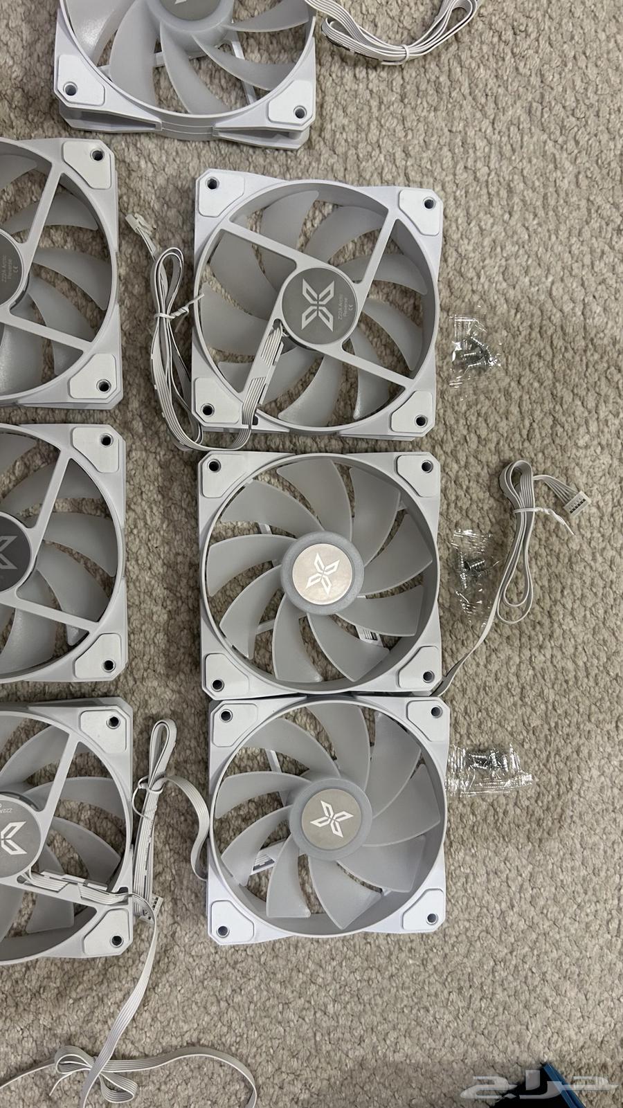 7 مراوح تبريد pc زيجماتيك ابيض   بي سي64465311244803112
