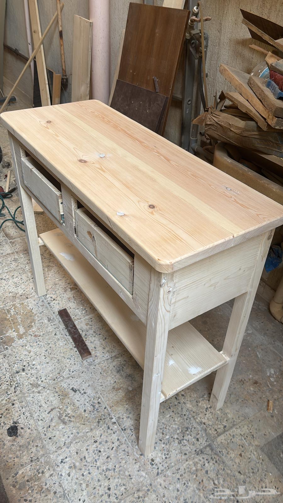 Rustic Wooden Table with Two Drawers64657176892034114