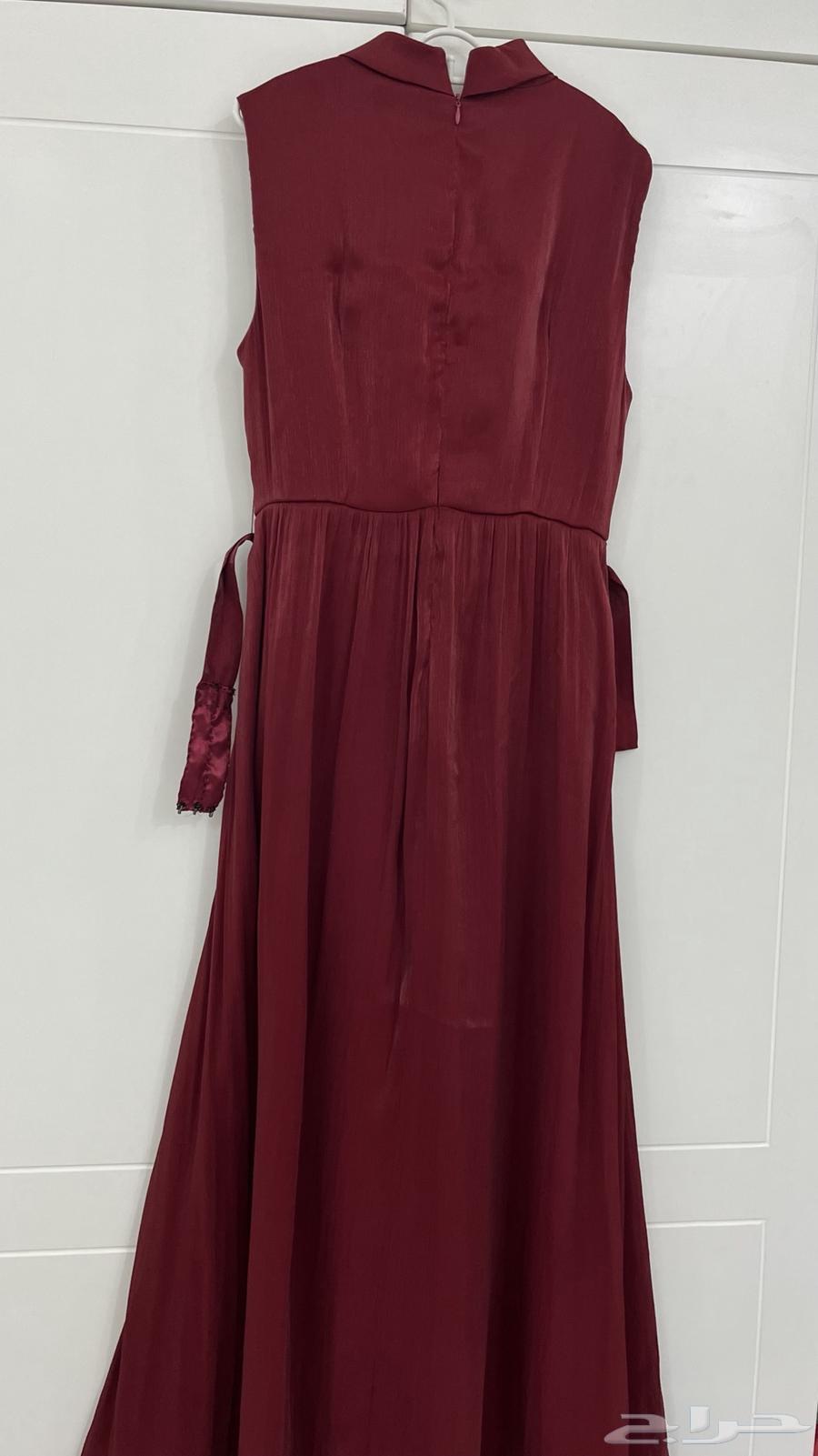 فستان جديد عنابي مو ملبوس مقاس Xl64471143795329110