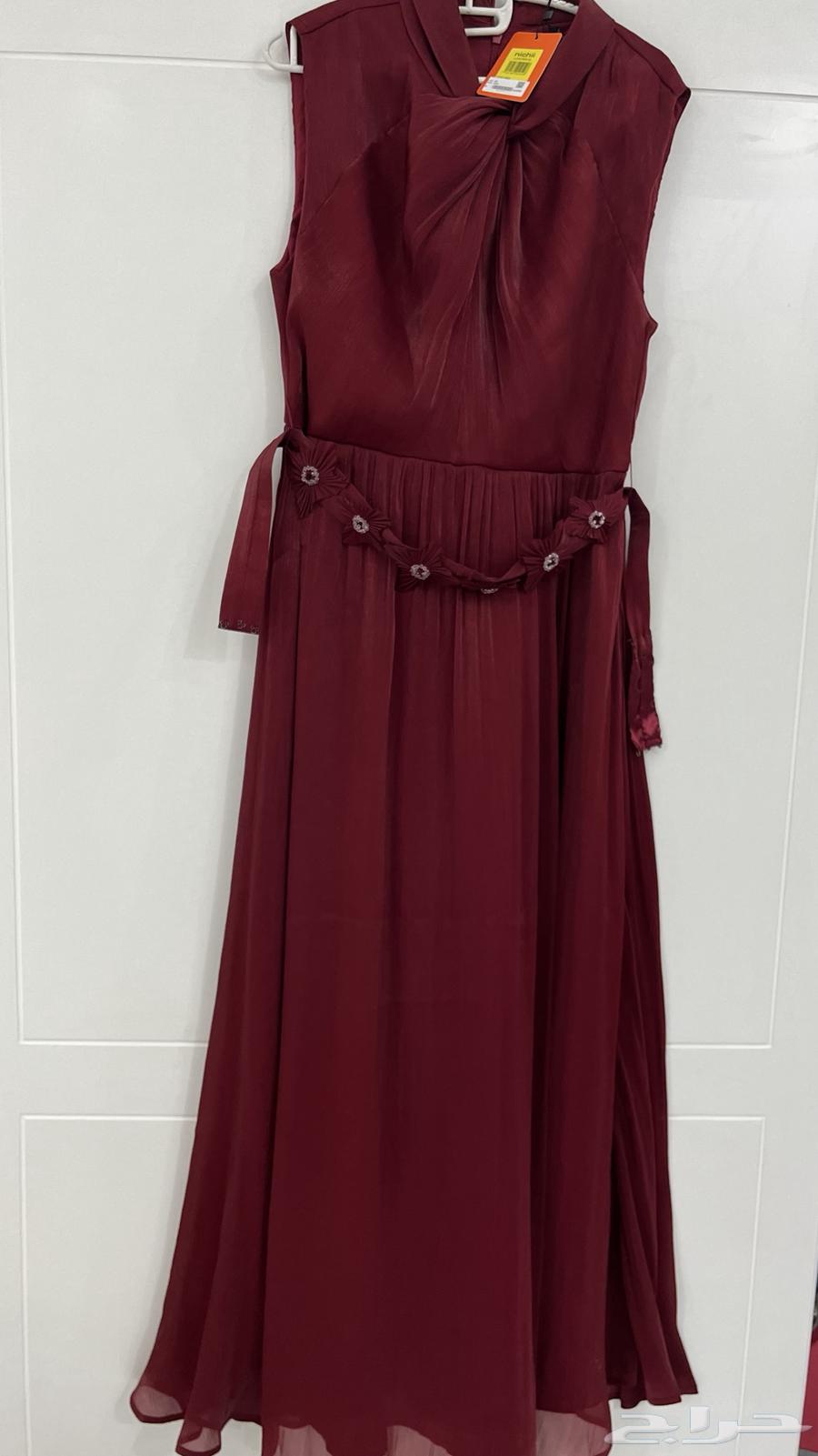 فستان جديد عنابي مو ملبوس مقاس Xl64471143795329114