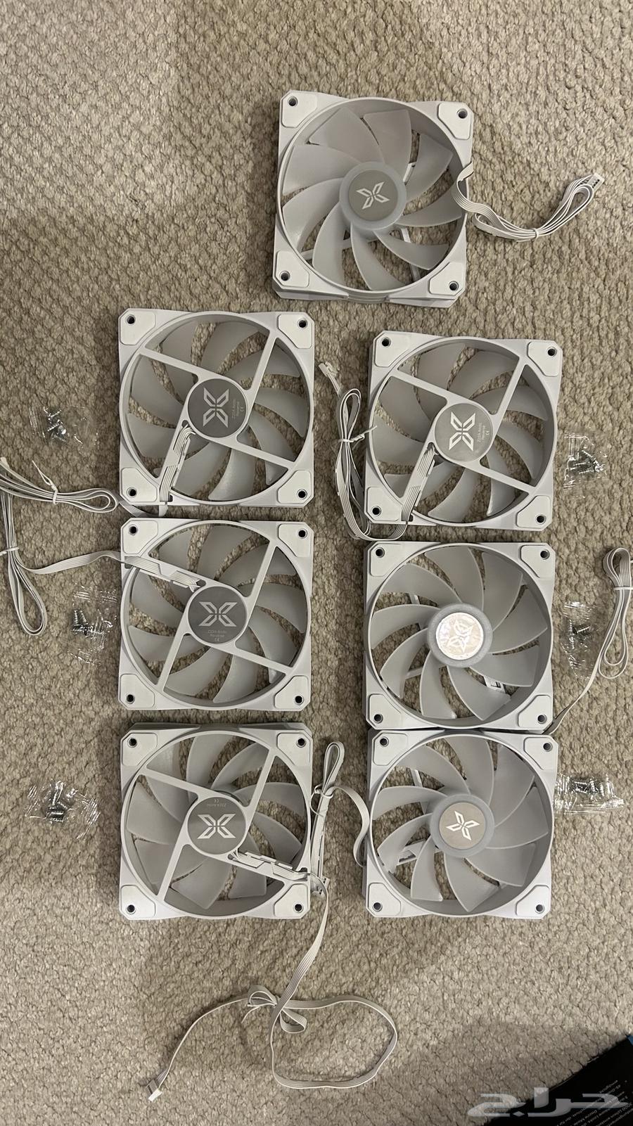 7 مراوح تبريد pc زيجماتيك ابيض   بي سي64465311244803110