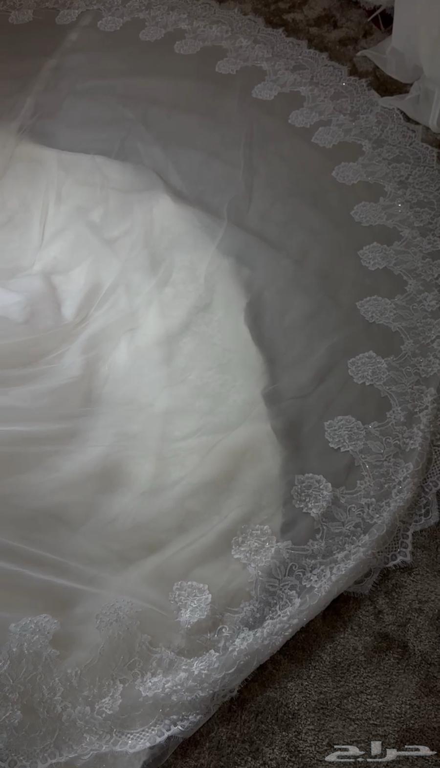 فستان زواج تفصيل خاص دانتيل فرنسي مطرز 202564466767211010110