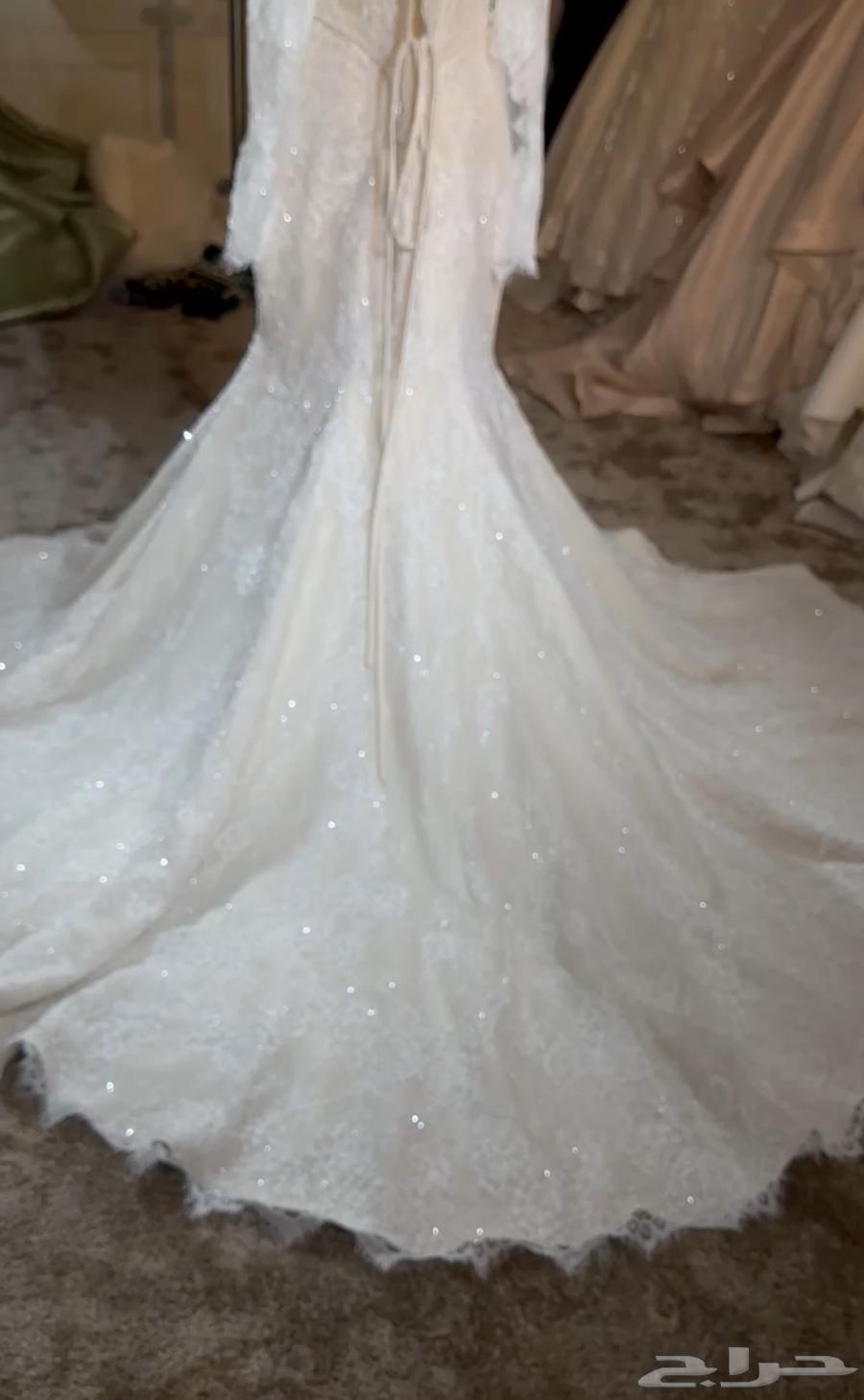 فستان زواج تفصيل خاص دانتيل فرنسي مطرز 202564466767211010112
