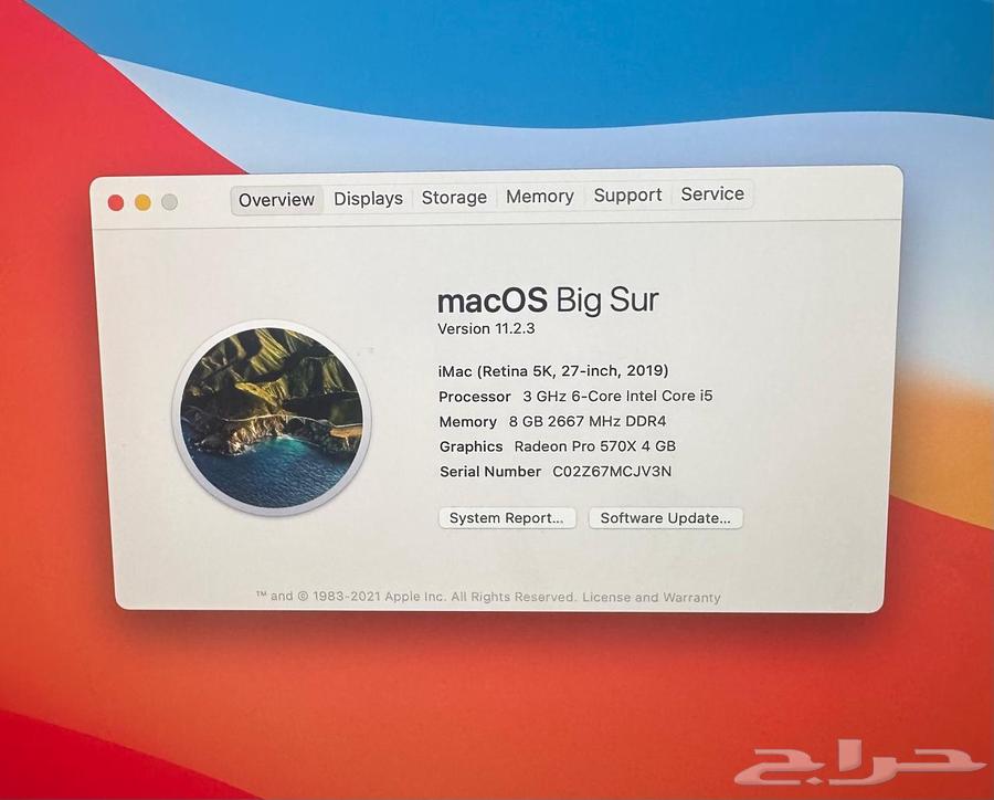 للبيع iMac 27-inch (Retina 5K  2019) بحالة ممتازة64468010553347112