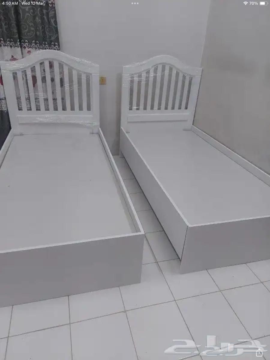 سرير خشب نفر أبيض جديده64468106553089111