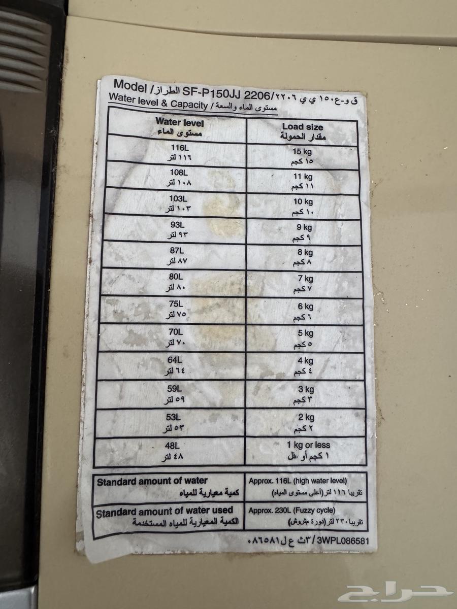 للبيع غساله64464761496705113