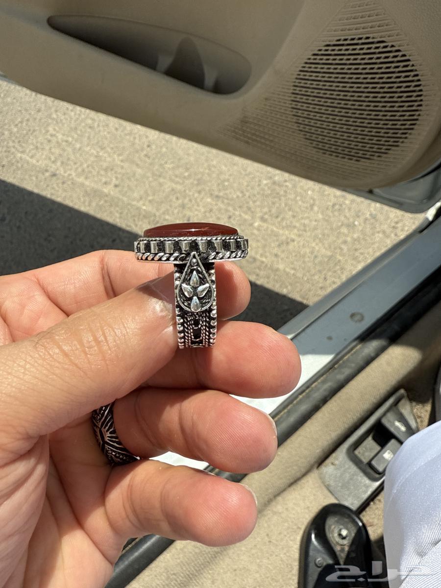تم البيع خاتم فضة رجالي احمر جميل64466808759169111
