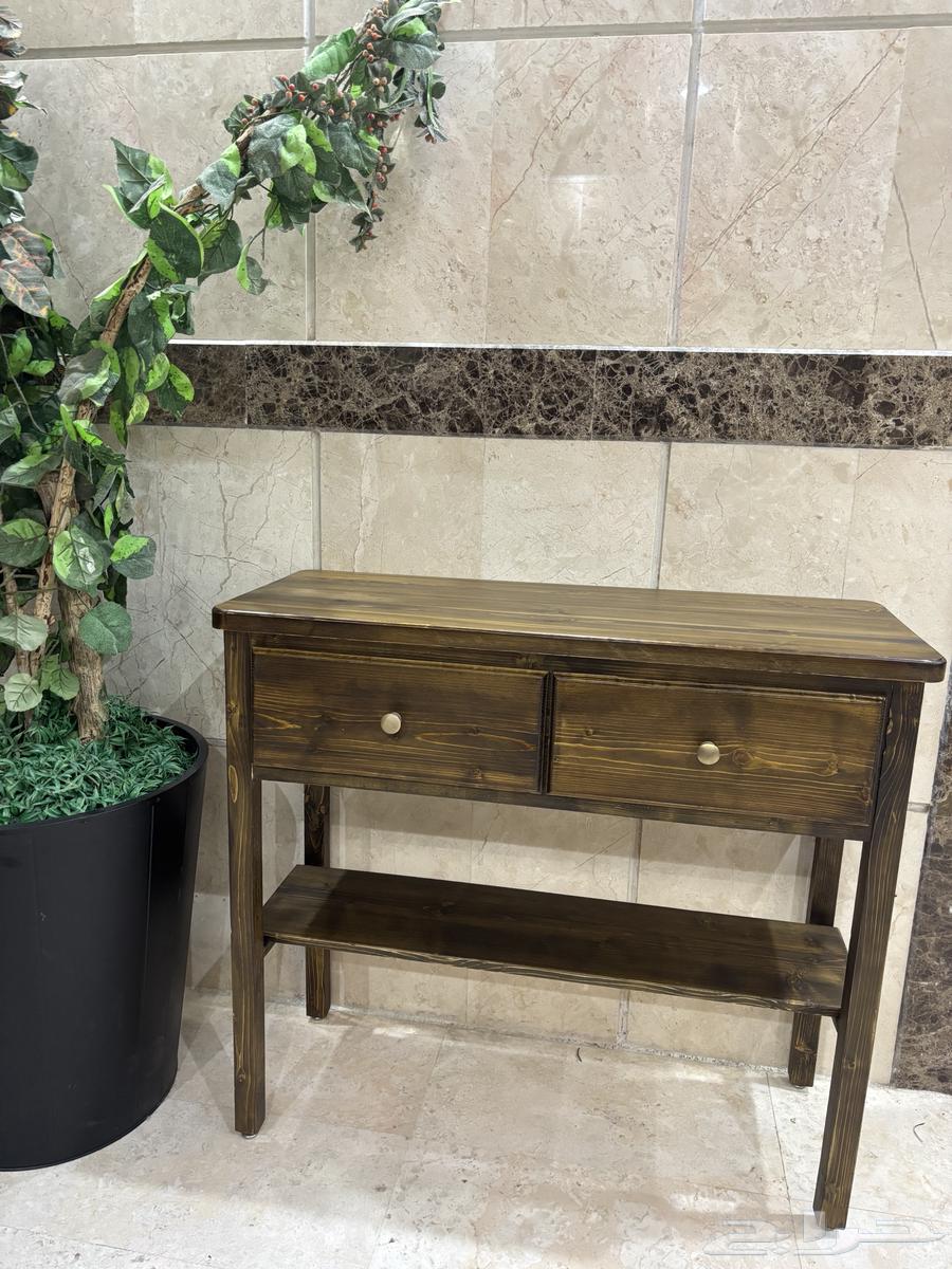 Rustic Wooden Table with Two Drawers64657176892034112