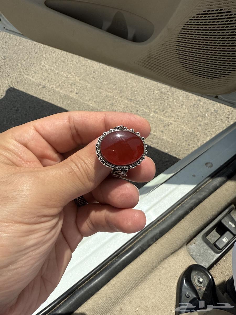 تم البيع خاتم فضة رجالي احمر جميل64466808759169110