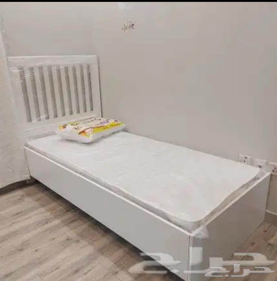 سرير خشب نفر أبيض جديده64468106553089113