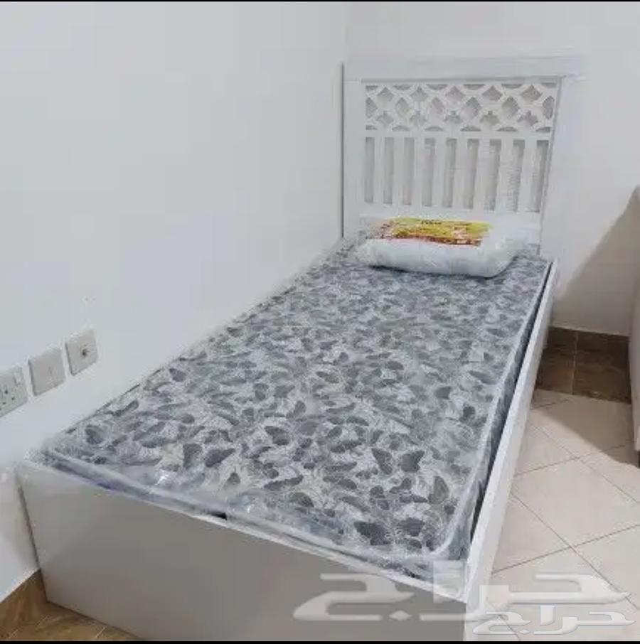 سرير خشب نفر أبيض جديده64468106553089114
