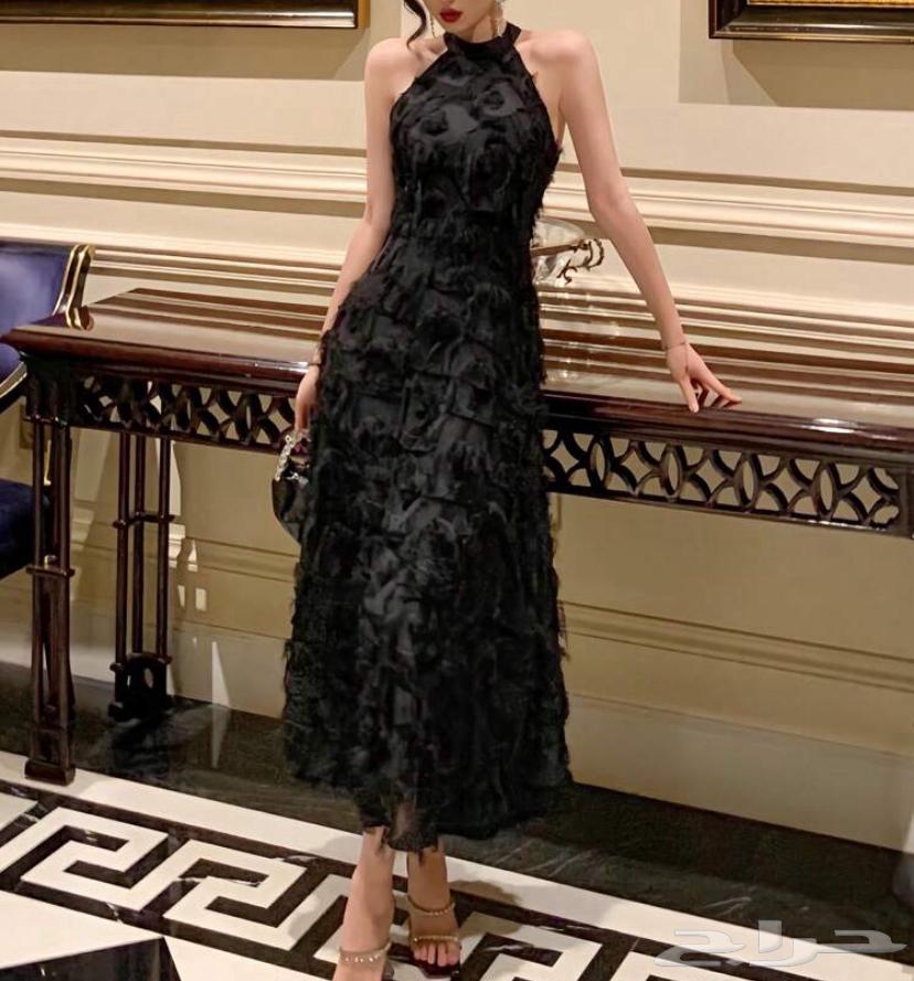 فستان اسود ب اهداب مقاس S64470018246786110