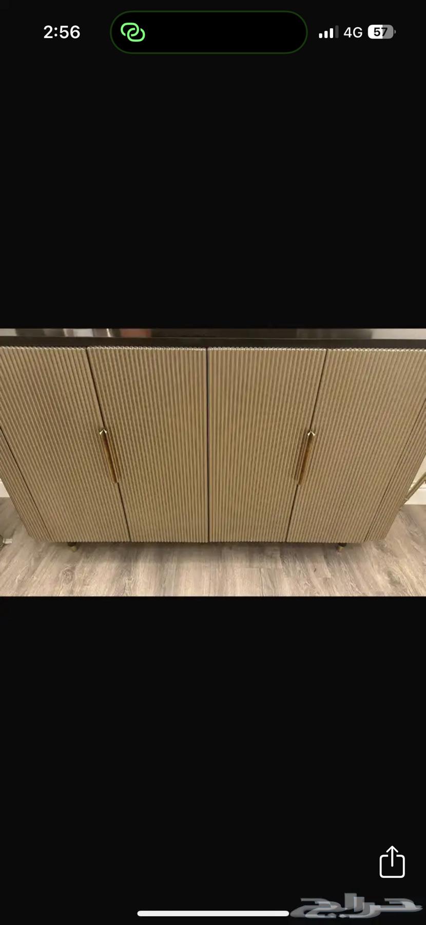 كونسول طاولة أنيقة دولاب تخزين بحالة ممتازة ذهبي مطفي وأسود64467844268546112