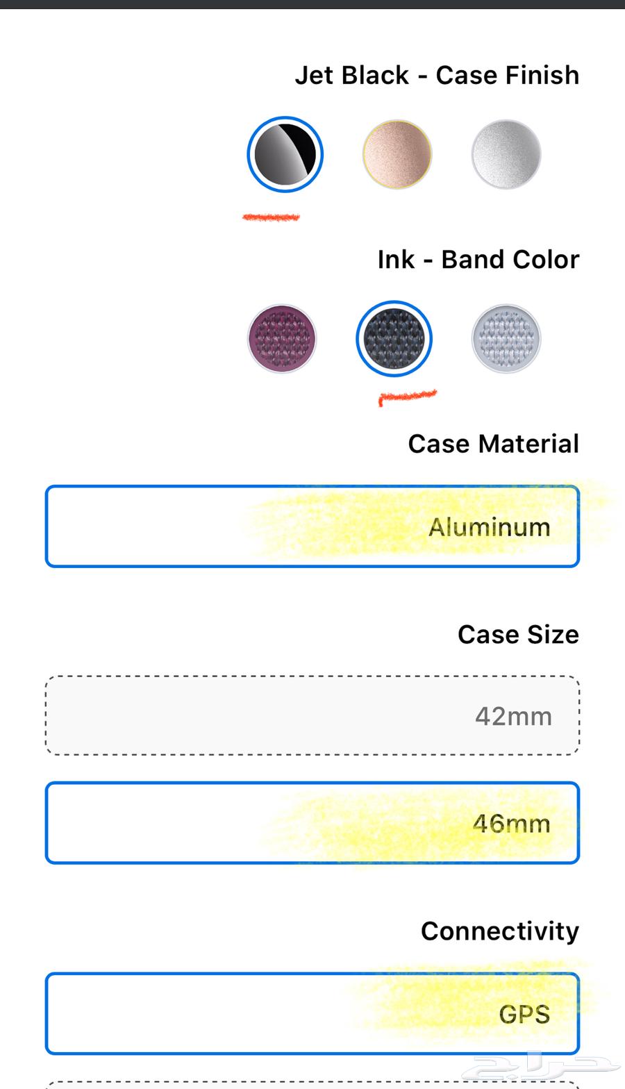 ساعة أبل جديدة السلسلة 10 مقاس 46 المنيوم GPS64473234107137114