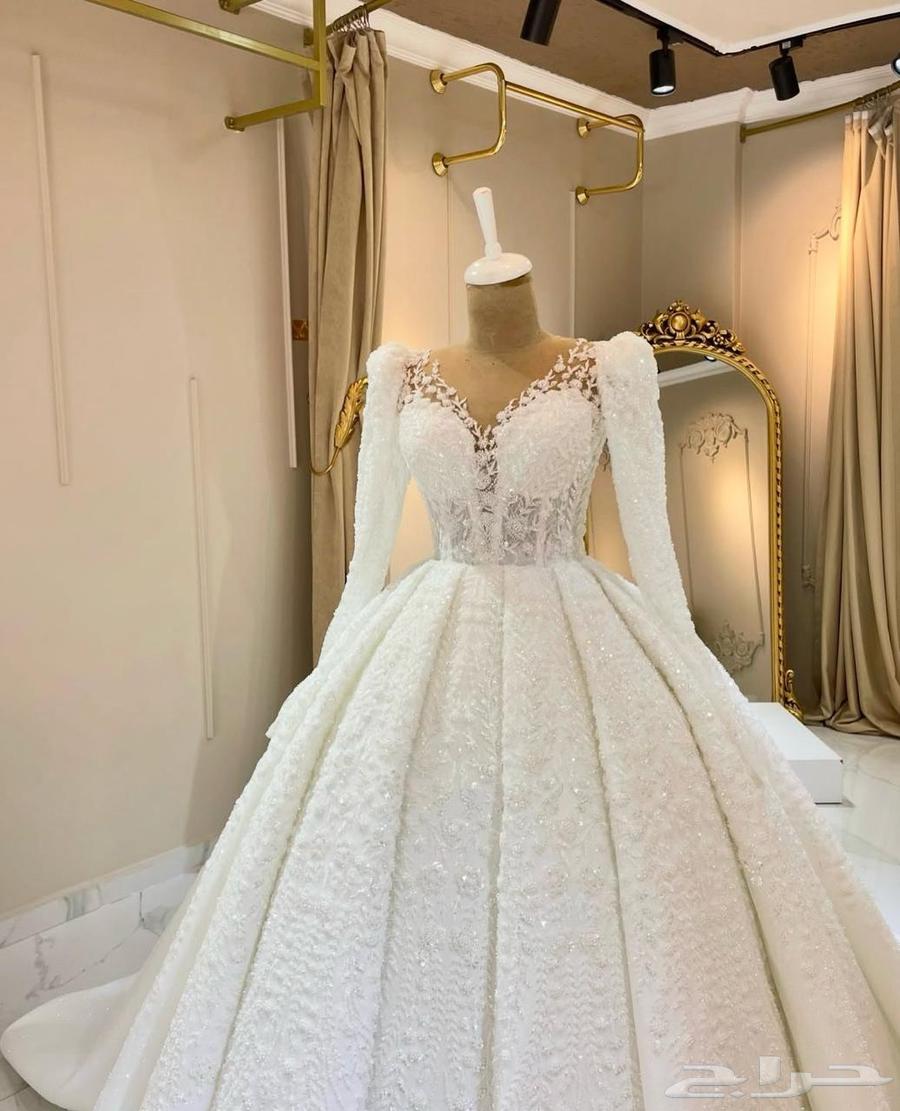فستان زفاف مميز للبيع باكمام شفافة قابلة للتعديل64474790668803110
