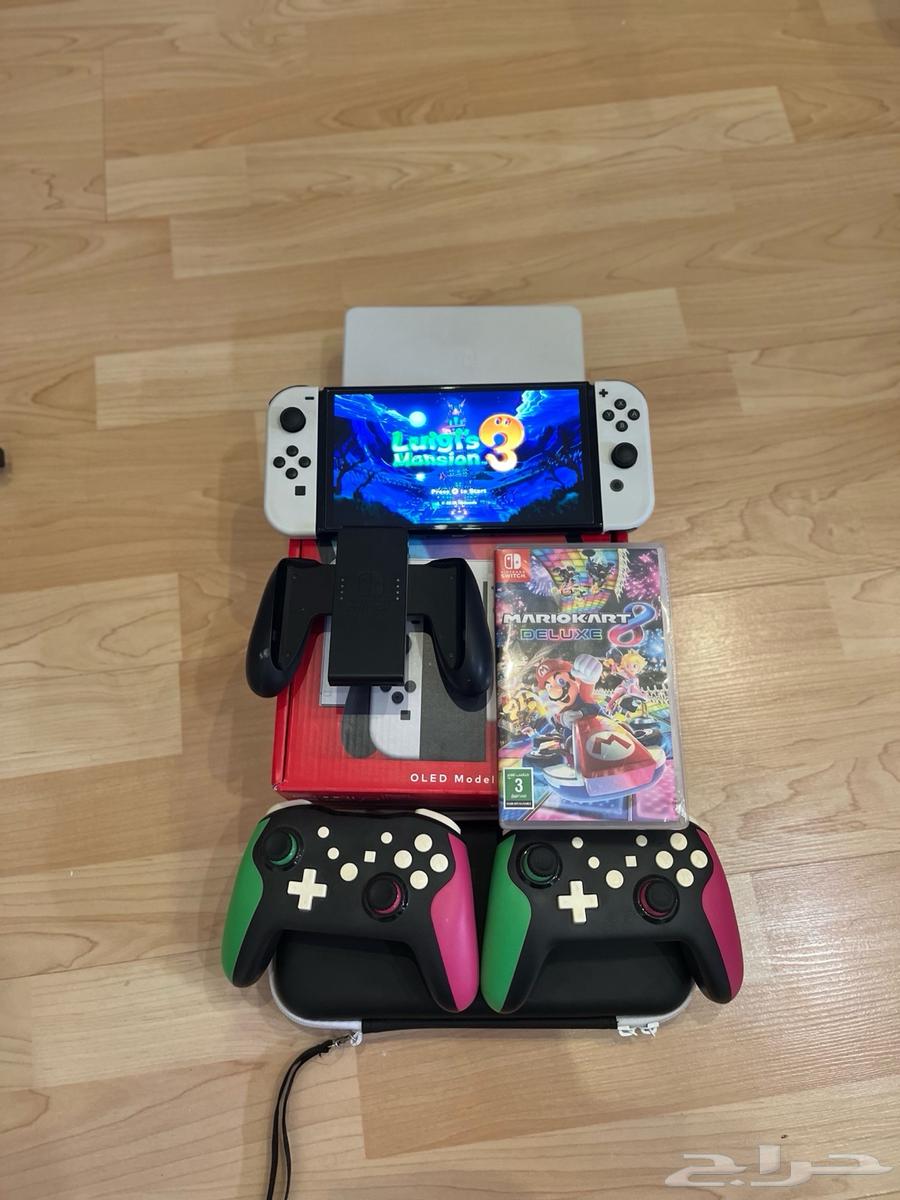 ننتيندو سويتش OLED أبيض 20 لعبة هدايا مجانا64475058997763111