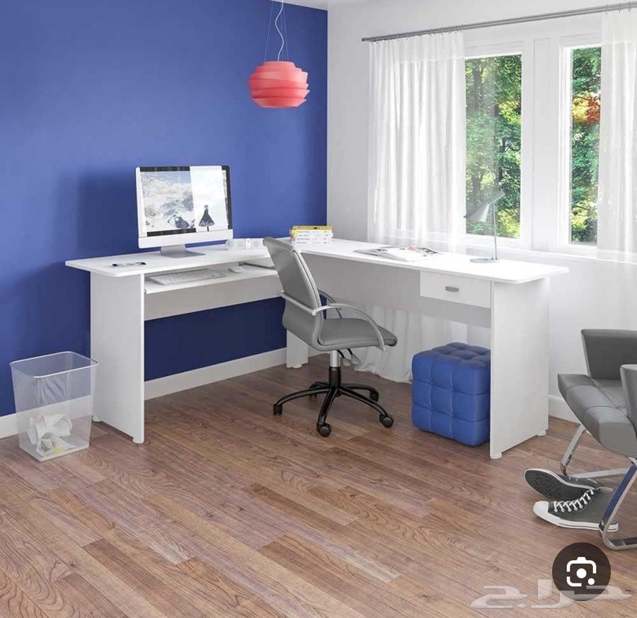 طاولة للبيع حرف L بيضاء64477310877058110