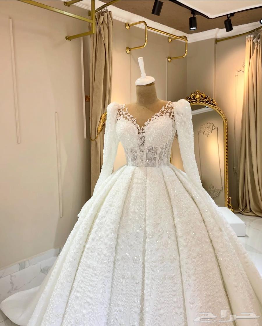 فستان زفاف مميز للبيع باكمام شفافة قابلة للتعديل64474790668803111