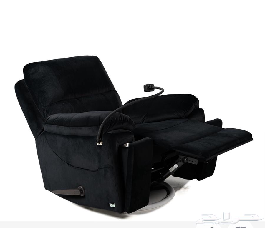 كرسي راحه هزاز دوار مع حامل اكواب و جيوب تخزين64472940437633110