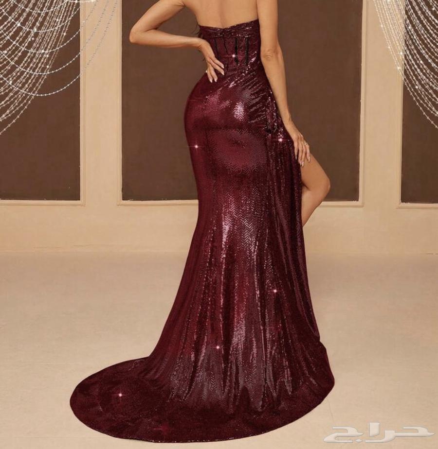 Red long corset evening dress with full red sequins and beads64475102072833113