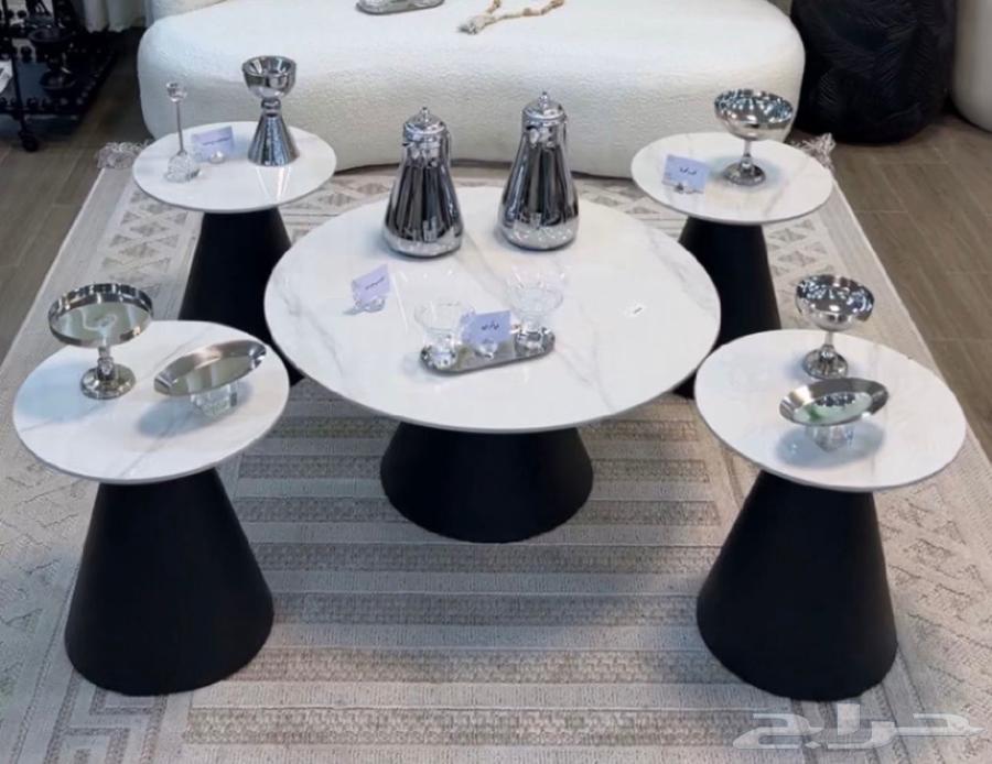 طاوله و4 خدمه رخام طبيعي جديده64459791008770112