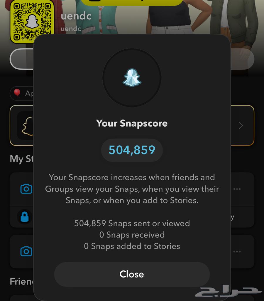Snapchat user with 500k score for sale.64476880049795110