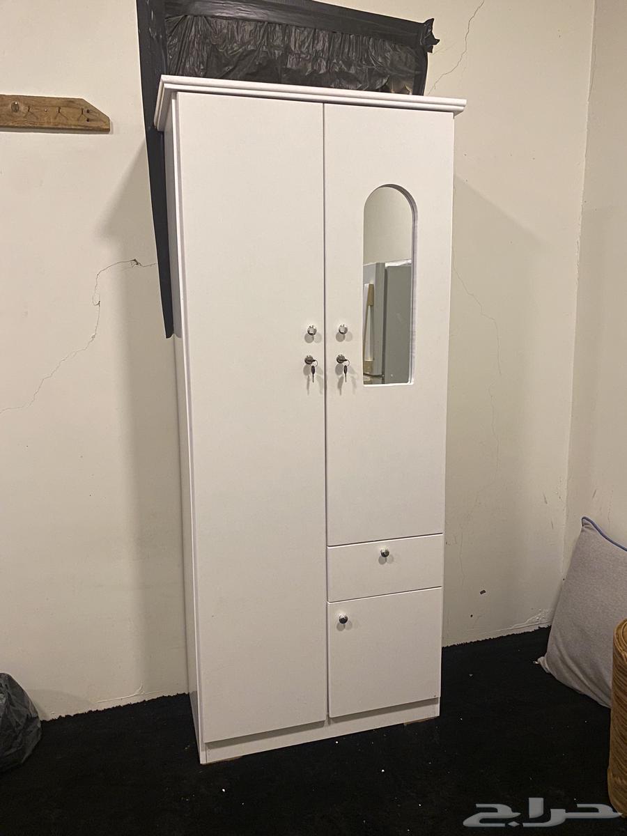 دولاب ملابس خشب بابين الون بني و ابيض جديد64475918212609110