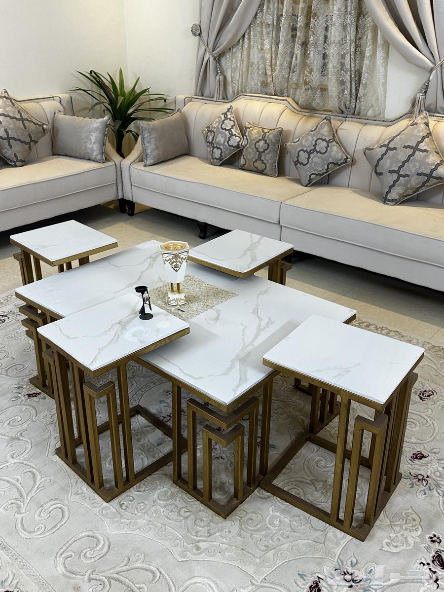 Semi-new sofa set for sale with marble tables64477074669057112