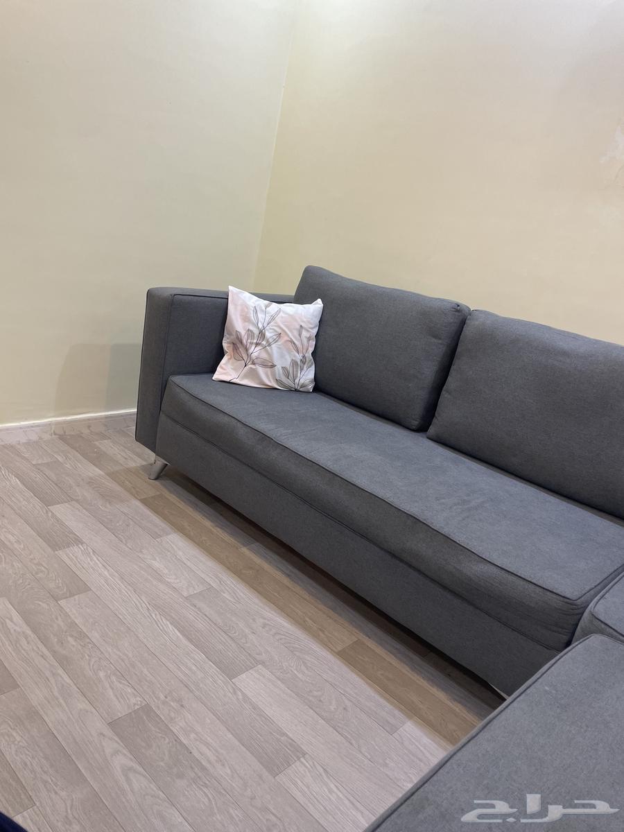 L-shaped sofa, semi-new, solid wood, unfilled64471801763841112