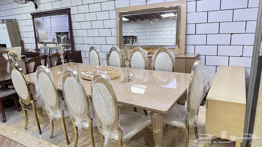 Luxury Dining Table Set   10 Chairs   Buffet   Mirror64476029898497113