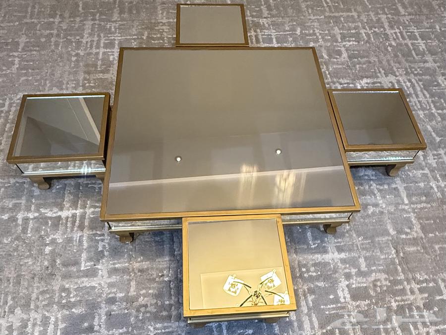 Complete floor majlis with cushions, tables, and carpet64478347423235110