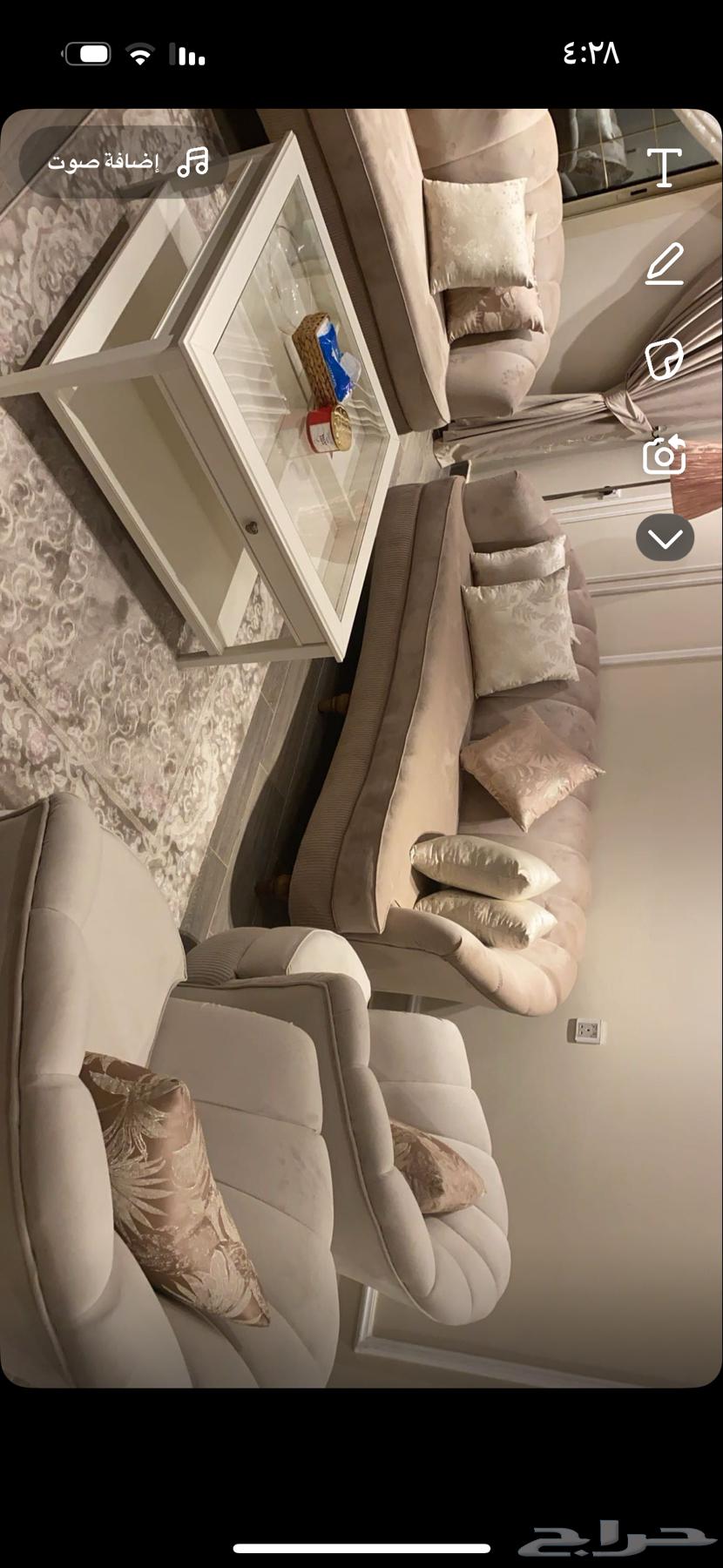 8-seat sofa, beige and brown, used but clean64473009030658110