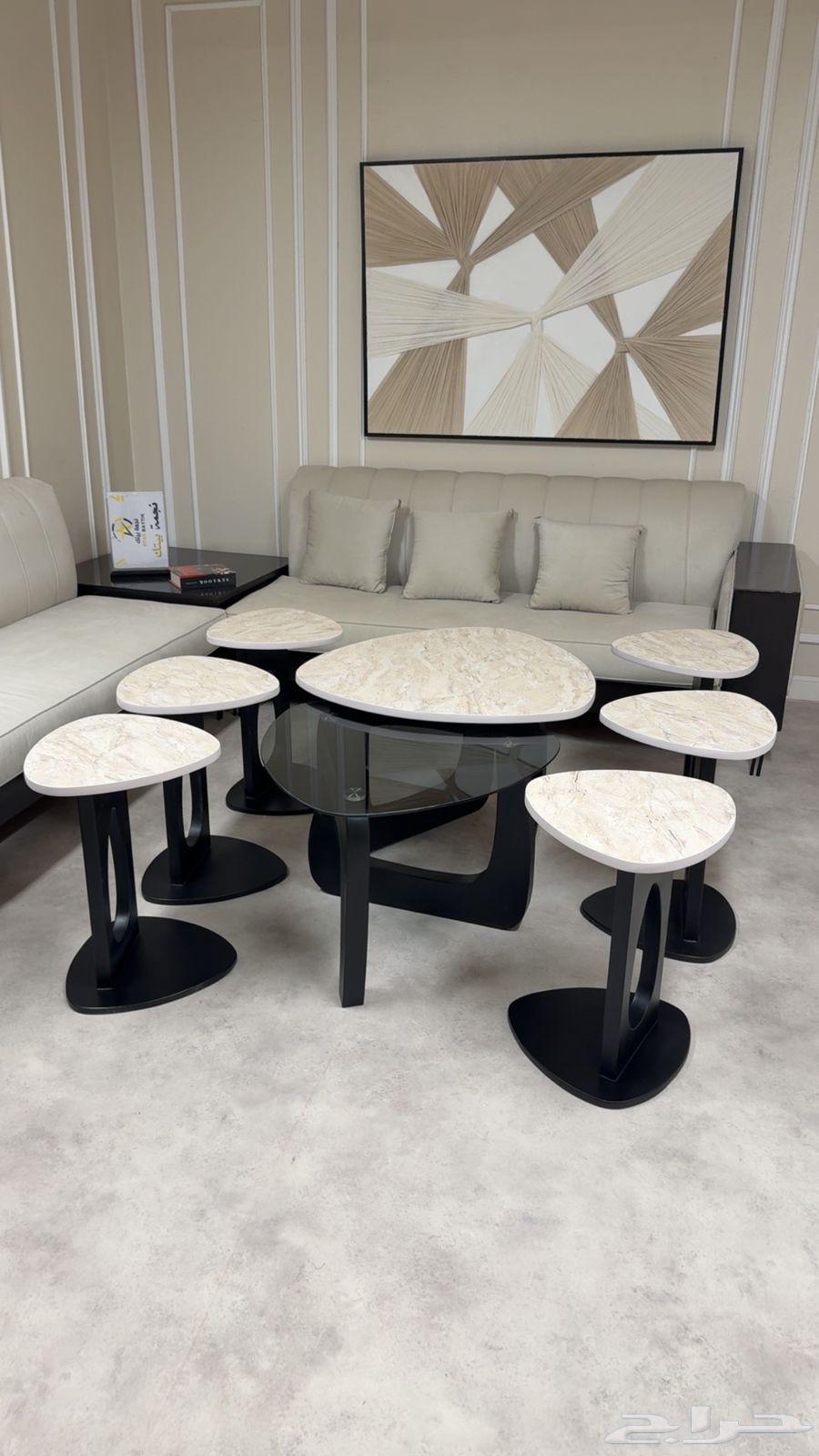 Marble-Look Coffee Table Set64476963115522113