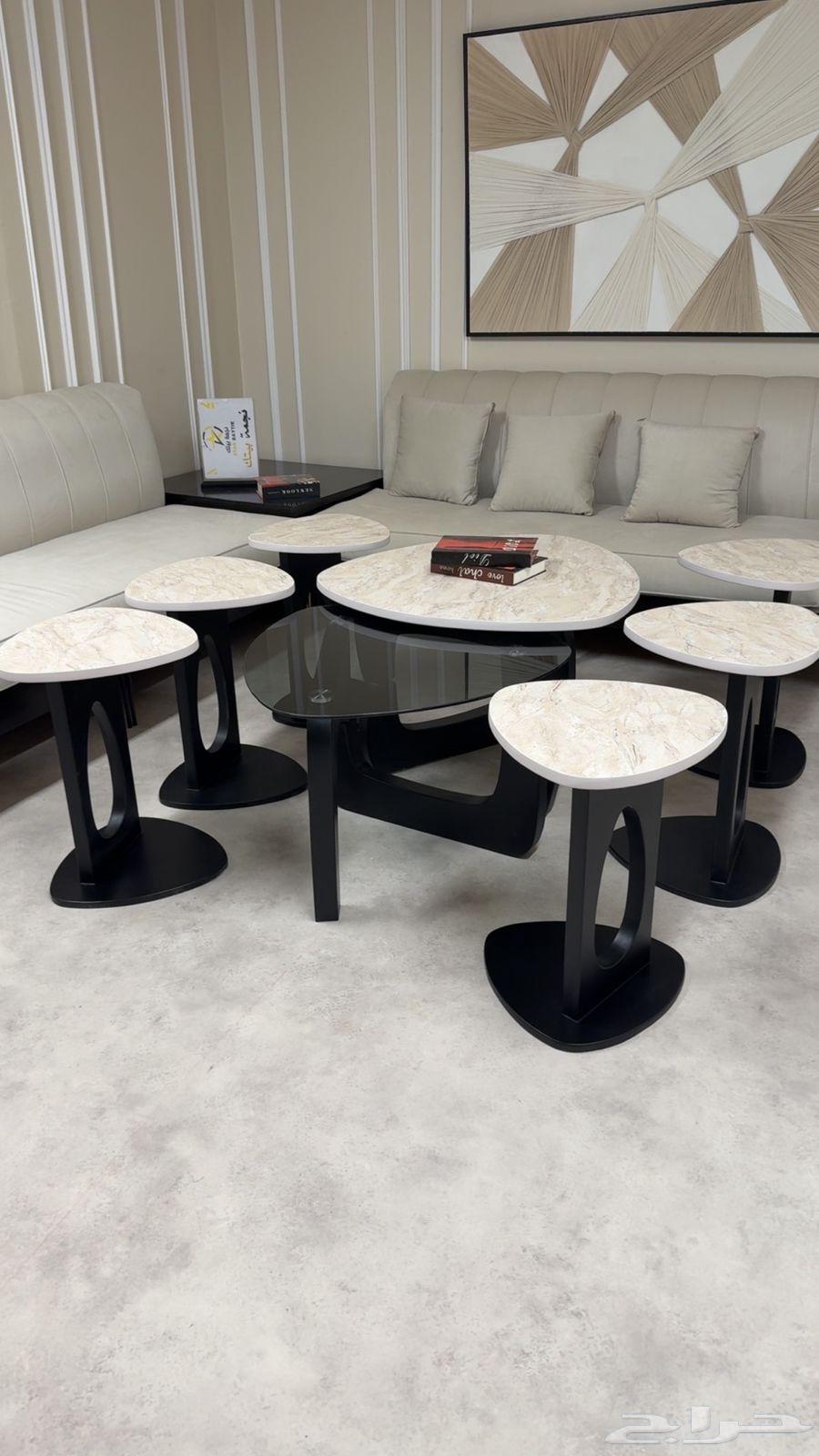 Marble-Look Coffee Table Set64476963115522114