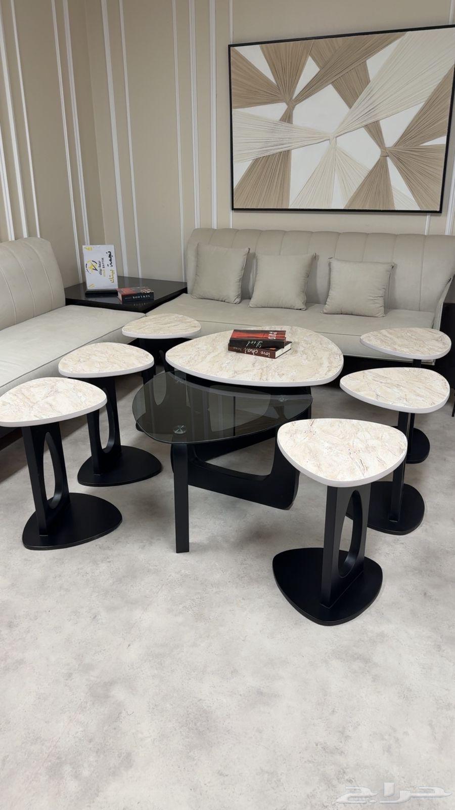 Marble-Look Coffee Table Set64476963115522112