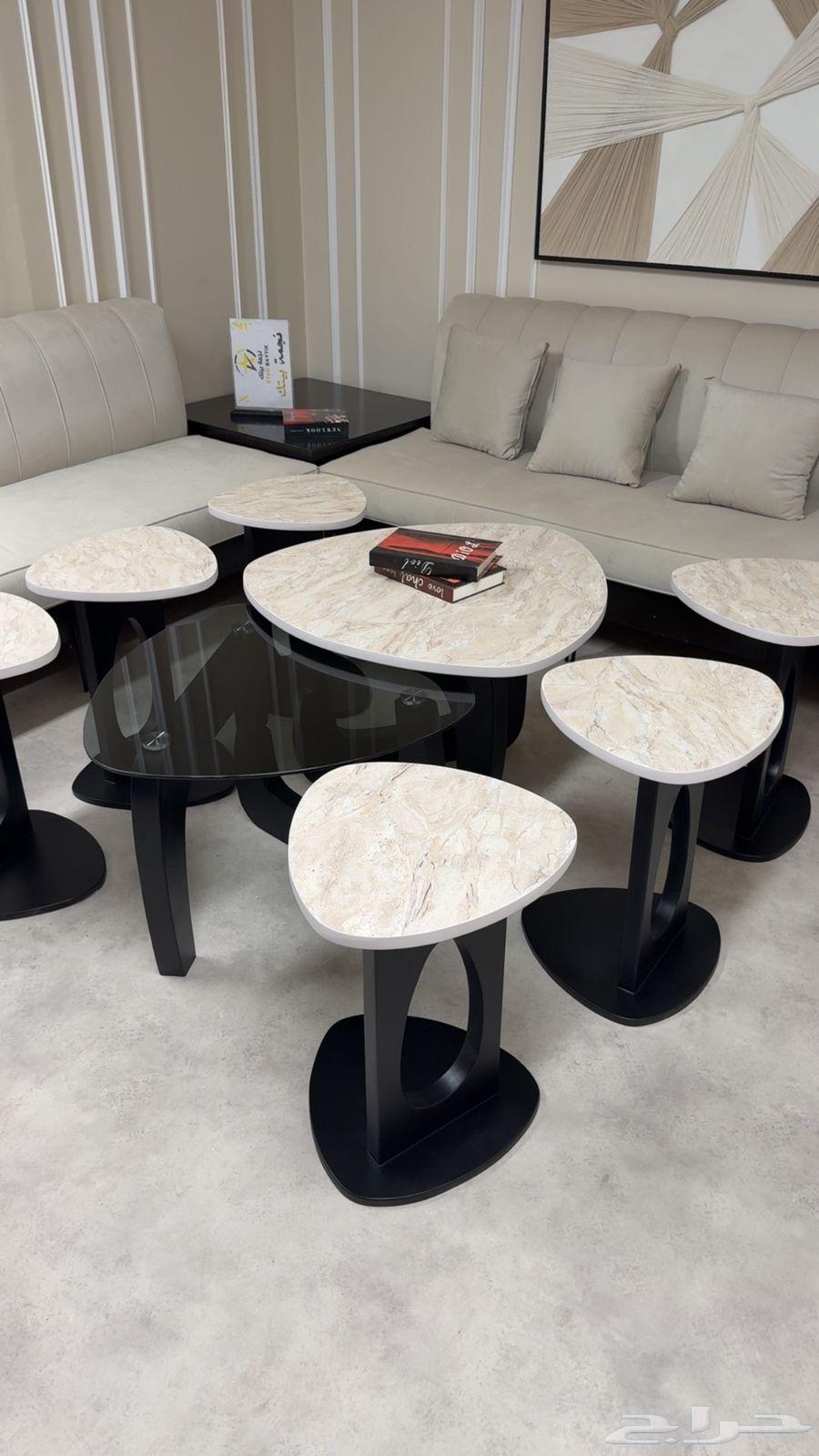 Marble-Look Coffee Table Set64476963115522111